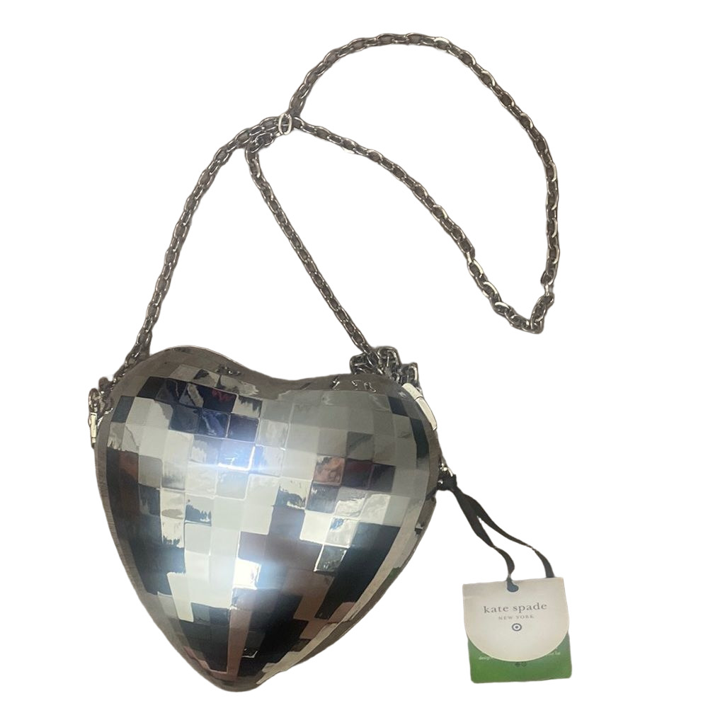Kate Spade Silver Crossbody Bag with Reflective Mosaic Design